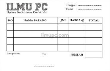 cara membuat nota belanja dengan photoshop