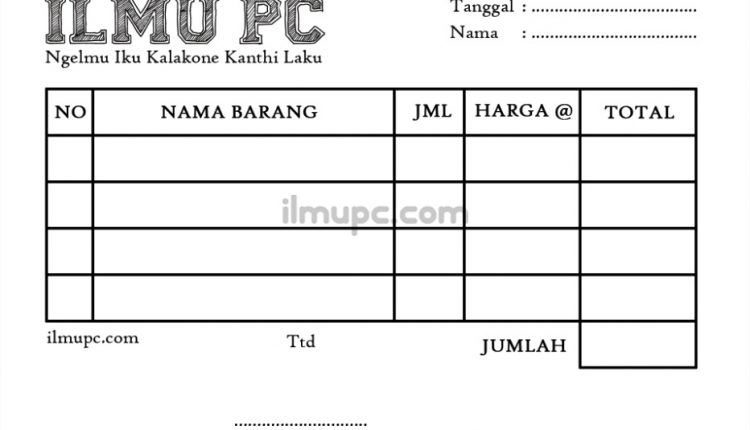 cara membuat nota belanja dengan photoshop