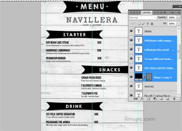 contoh daftar menu makanan keren di photoshop
