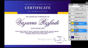 hasil dari cara mudah membuat sertifikat dengan photoshop