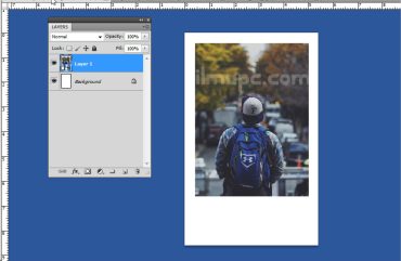 hasil membuat frame foto polaroid di photoshop